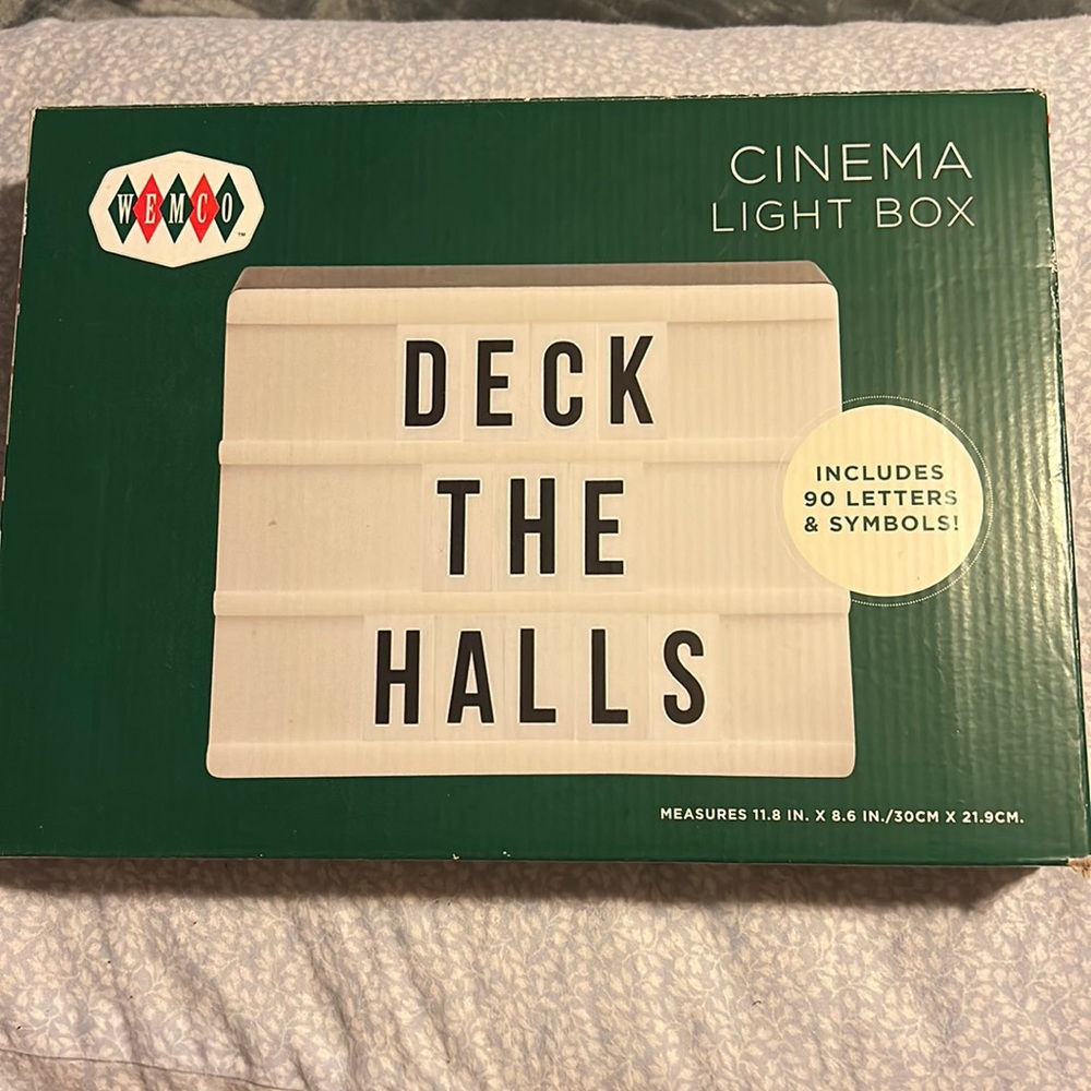Wemco Deck The Halls Cinema Marquee Sign Light Box Letters Christmas Movie Decor